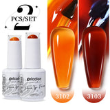 2pcs 15ml Jelly Semi-transparent Color Gel Nail Polish