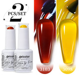 2pcs 15ml Jelly Semi-transparent Color Gel Nail Polish