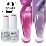 2pcs 15ml Jelly Semi-transparent Color Gel Nail Polish