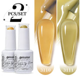 2pcs 15ml Jelly Semi-transparent Color Gel Nail Polish
