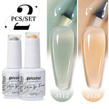 2pcs 15ml Jelly Semi-transparent Color Gel Nail Polish