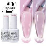 2pcs 15ml Jelly Semi-transparent Color Gel Nail Polish
