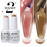 2pcs 15ml Jelly Semi-transparent Color Gel Nail Polish