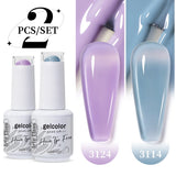 2pcs 15ml Jelly Semi-transparent Color Gel Nail Polish