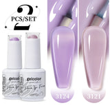 2pcs 15ml Jelly Semi-transparent Color Gel Nail Polish