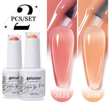 2pcs 15ml Jelly Semi-transparent Color Gel Nail Polish