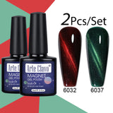 10ml Classic Red & Green Color Cat Eye Gel Polish Magnetic Nail Polish