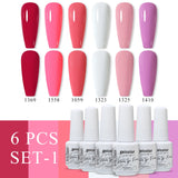 6pcs 8ml Gel Nail Polish Set - HEMA & TPO FREE (6S-ZH01~~ZH56)