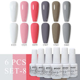 6pcs 8ml Gel Nail Polish Set - HEMA & TPO FREE (6S-ZH01~~ZH56)