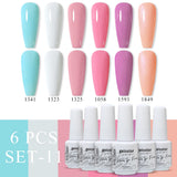 6pcs 8ml Gel Nail Polish Set - HEMA & TPO FREE (6S-ZH01~~ZH56)