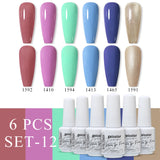 6pcs 8ml Gel Nail Polish Set - HEMA & TPO FREE (6S-ZH01~~ZH56)