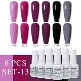 6pcs 8ml Gel Nail Polish Set - HEMA & TPO FREE (6S-ZH01~~ZH56)