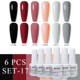 6pcs 8ml Gel Nail Polish Set - HEMA & TPO FREE (6S-ZH01~~ZH56)
