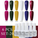 6pcs 8ml Gel Nail Polish Set - HEMA & TPO FREE (6S-ZH01~~ZH56)