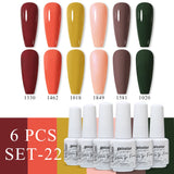 6pcs 8ml Gel Nail Polish Set - HEMA & TPO FREE (6S-ZH01~~ZH56)