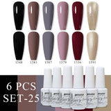 6pcs 8ml Gel Nail Polish Set - HEMA & TPO FREE (6S-ZH01~~ZH56)