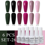 6pcs 8ml Gel Nail Polish Set - HEMA & TPO FREE (6S-ZH01~~ZH56)