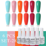 6pcs 8ml Gel Nail Polish Set - HEMA & TPO FREE (6S-ZH01~~ZH56)