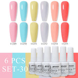 6pcs 8ml Gel Nail Polish Set - HEMA & TPO FREE (6S-ZH01~~ZH56)