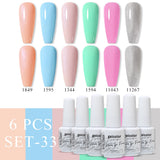 6pcs 8ml Gel Nail Polish Set - HEMA & TPO FREE (6S-ZH01~~ZH56)