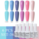 6pcs 8ml Gel Nail Polish Set - HEMA & TPO FREE (6S-ZH01~~ZH56)