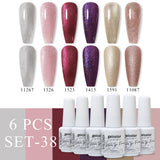 6pcs 8ml Gel Nail Polish Set - HEMA & TPO FREE (6S-ZH01~~ZH56)