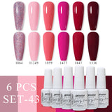 6pcs 8ml Gel Nail Polish Set - HEMA & TPO FREE (6S-ZH01~~ZH56)