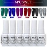 6pcs 8ml Gel Nail Polish Set - HEMA & TPO FREE (6S-ZH57~~ZH71)
