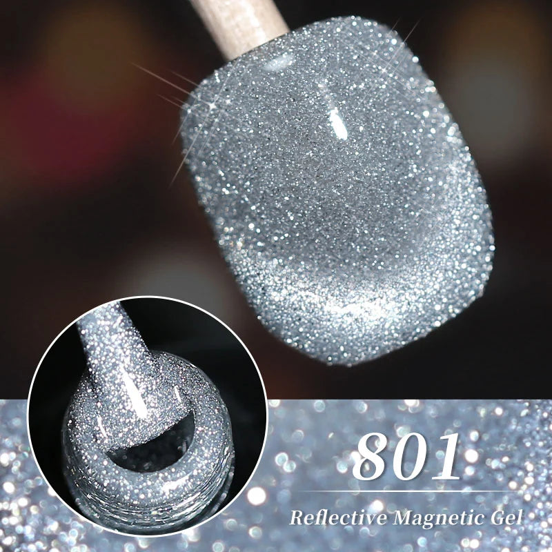 10ml Disco Flash Crushed Diamond Cat Eye Gel Polish Ultra Bright Magnetic Nail Polish