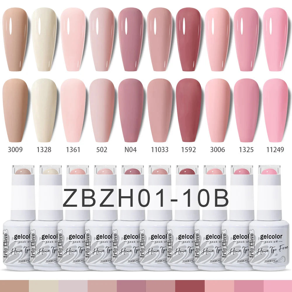 10pcs 15ml Color Gel Nail Polish (10B-ACZBZH01~~ACZBZH10)
