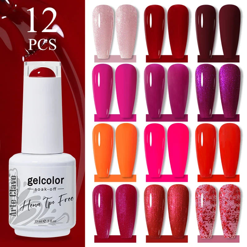 12pcs 15ml Color Gel Nail Polish (12B-ACZBZH01~~ACZBZH24)