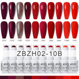 10pcs 15ml Color Gel Nail Polish (10B-ACZBZH01~~ACZBZH10)