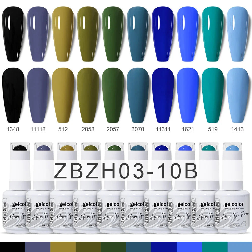 10pcs 15ml Color Gel Nail Polish (10B-ACZBZH01~~ACZBZH10)