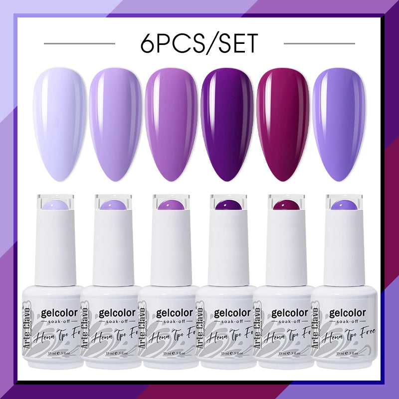 6pcs 15ml Color Gel Nail Polish (6B-ACZBZH01~~ACZBZH43)