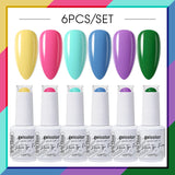 6pcs 15ml Color Gel Nail Polish (6B-ACZBZH01~~ACZBZH43)