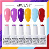 6pcs 15ml Color Gel Nail Polish (6B-ACZBZH01~~ACZBZH43)