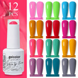 12pcs 15ml Color Gel Nail Polish (12B-ACZBZH01~~ACZBZH24)