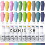 10pcs 15ml Color Gel Nail Polish (10B-ACZBZH11~~ACZBZH30)