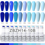 10pcs 15ml Color Gel Nail Polish (10B-ACZBZH11~~ACZBZH30)