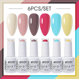 6pcs 15ml Color Gel Nail Polish (6B-ACZBZH01~~ACZBZH43)
