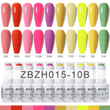 10pcs 15ml Color Gel Nail Polish (10B-ACZBZH11~~ACZBZH30)