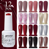 12pcs 15ml Color Gel Nail Polish (12B-ACZBZH01~~ACZBZH24)