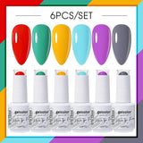 6pcs 15ml Color Gel Nail Polish (6B-ACZBZH01~~ACZBZH43)