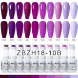10pcs 15ml Color Gel Nail Polish (10B-ACZBZH11~~ACZBZH30)