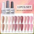 10pcs Color Gel Nail Polish +1pcs Base Coat+1pcs Top Coat - 15ml(12B-ACZBZH25~~ACZBZH50)