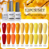 10pcs Color Gel Nail Polish +1pcs Base Coat+1pcs Top Coat - 15ml(12B-ACZBZH25~~ACZBZH50)