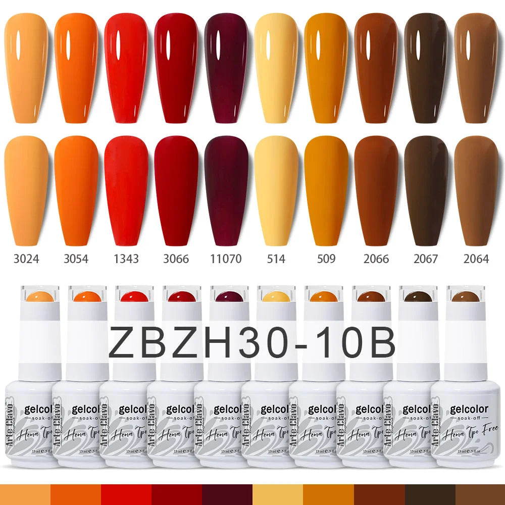 10pcs 15ml Color Gel Nail Polish (10B-ACZBZH11~~ACZBZH30)