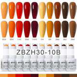 10pcs 15ml Color Gel Nail Polish (10B-ACZBZH11~~ACZBZH30)