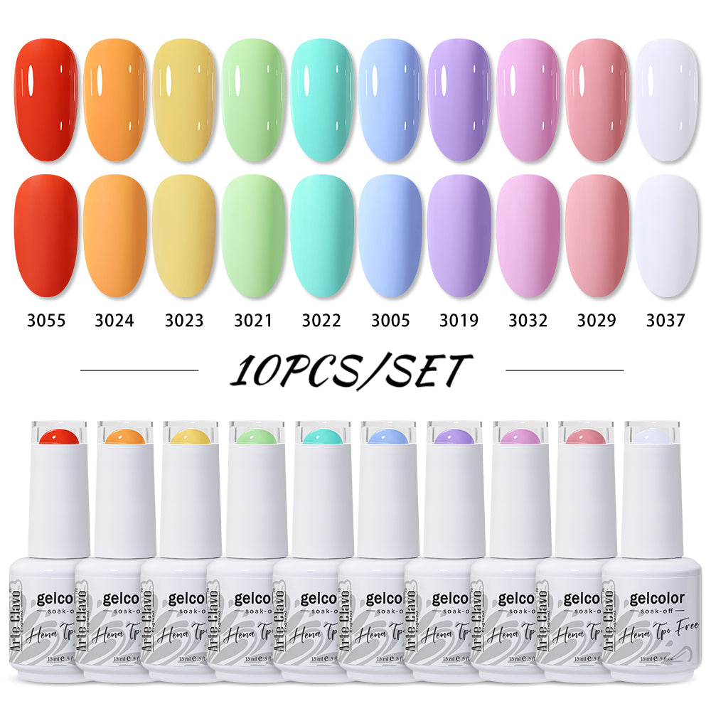 Arte Clavo 10pcs HEMA TPO FREE Color Gel Nail Polish (10B-ACZBZH31~~44)
