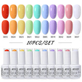 Arte Clavo 10pcs HEMA TPO FREE Color Gel Nail Polish (10B-ACZBZH31~~44)
